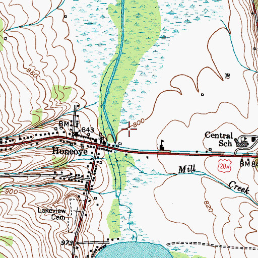 Topographic Map of Honeoye Lake County Wastewater Treatment Plant, NY