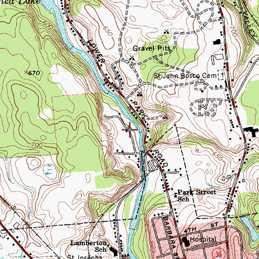 Topographic Map of Malone Village Wastewater Treatment Plant, NY