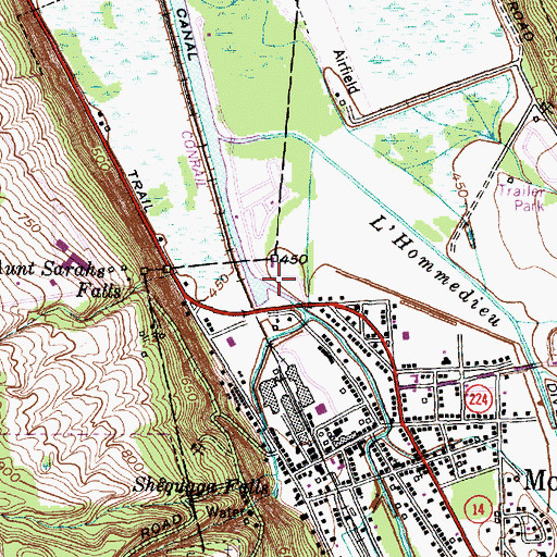 Topographic Map of Montour Falls Village Sewage Treatment Plant, NY