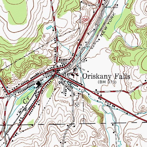 Topographic Map of Oriskany Falls Wastewater Treatment Plant, NY