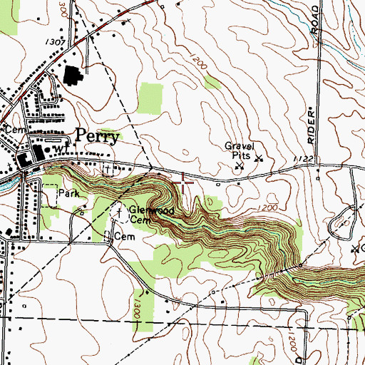 Topographic Map of Perry Village Wastewater Treatment Plant, NY