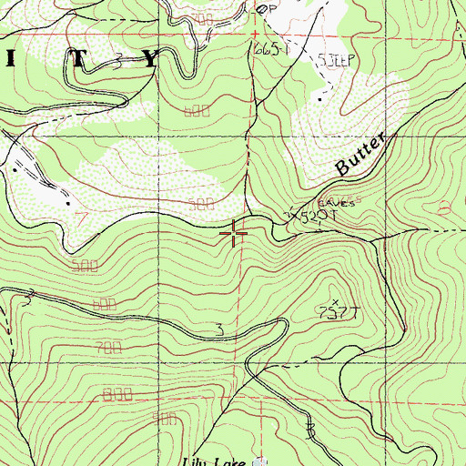 Topographic Map of Indian Valley Creek, CA