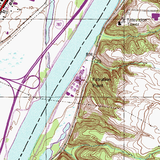 Topographic Map of Rensselaer County Sewer District 1 Wastewater Treatment Plant, NY
