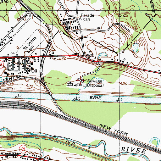 Topographic Map of Rome Municipal Sewage Treatment Plant, NY