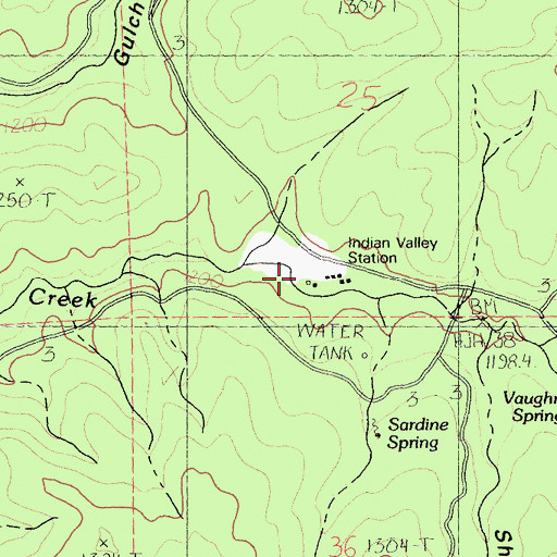 Topographic Map of Indian Valley Station, CA