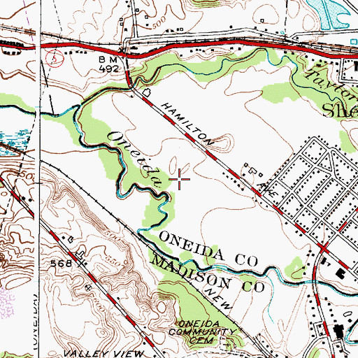 Topographic Map of Sherrill City Sewage Treatment Plant, NY