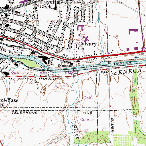 Topographic Map of Waterloo Sewage Treatment Plant, NY