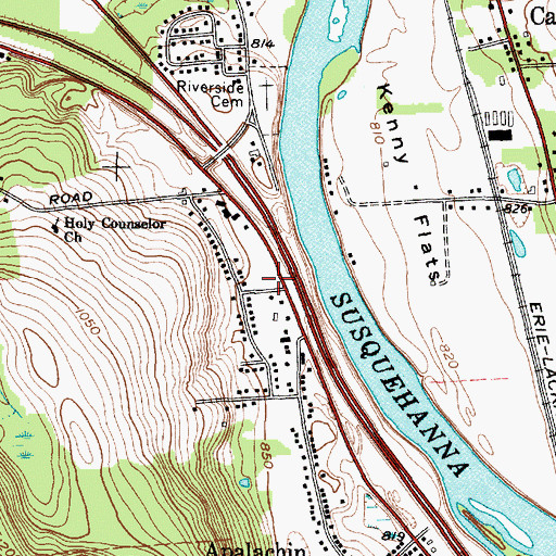 Topographic Map of Apalachin Post Office, NY