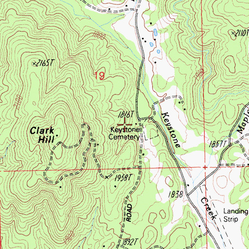 Topographic Map of Indiana Ranch, CA