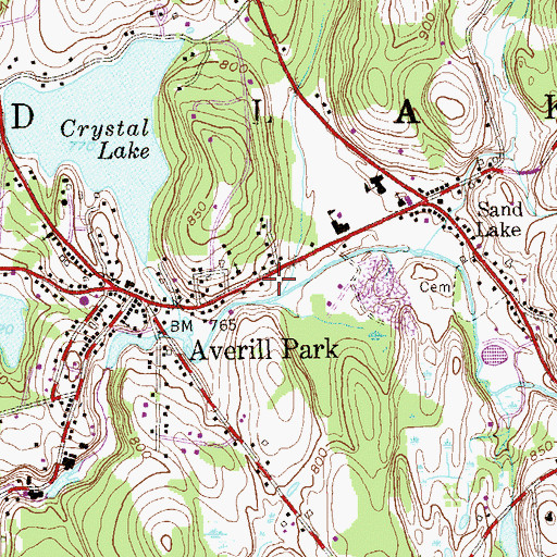 Topographic Map of Averill Park Post Office, NY