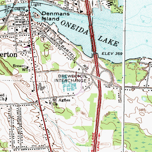 Topographic Map of Brewerton Post Office, NY
