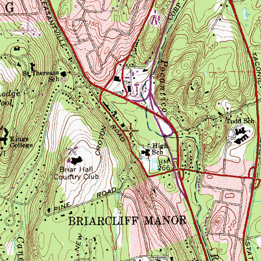 Topographic Map of Briarcliff Manor Post Office, NY