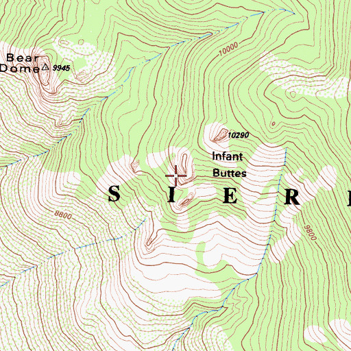 Topographic Map of Infant Buttes, CA
