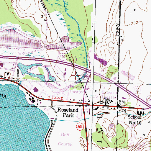 Topographic Map of Canandaigua Post Office, NY