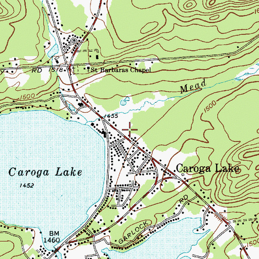 Topographic Map of Caroga Lake Post Office, NY