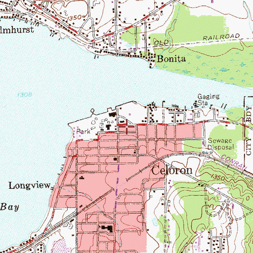 Topographic Map of Celoron Post Office, NY