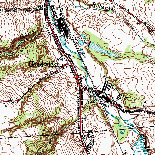 Topographic Map of Chadwicks Post Office, NY