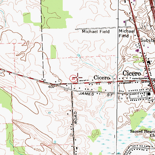 Topographic Map of Clay Post Office, NY