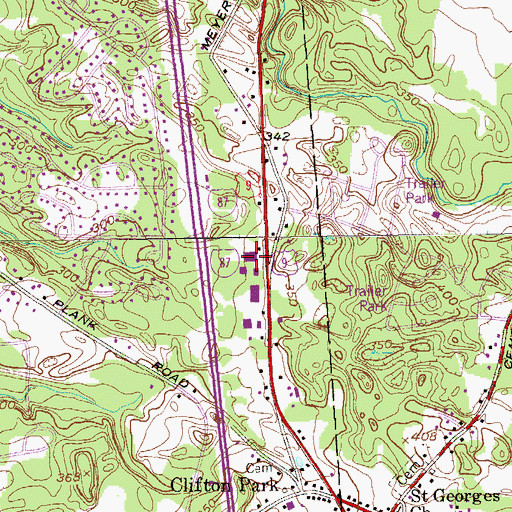 Topographic Map of Clifton Park Post Office, NY