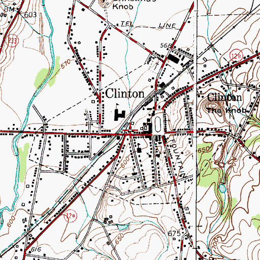 Topographic Map of Clinton Post Office, NY