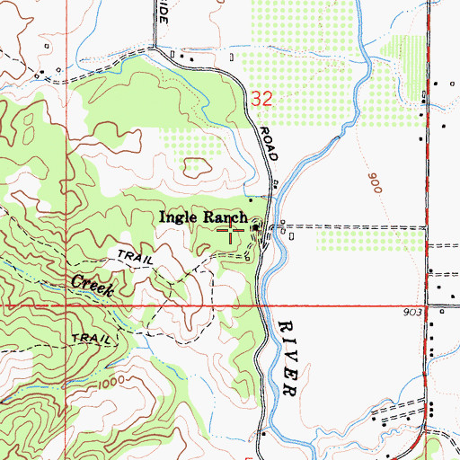 Topographic Map of Ingle Ranch, CA
