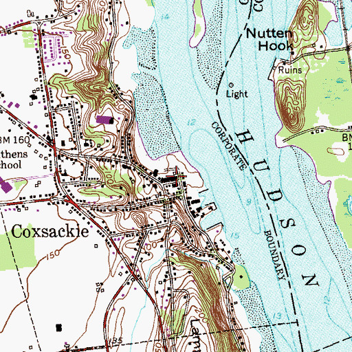 Topographic Map of Coxsackie Post Office, NY
