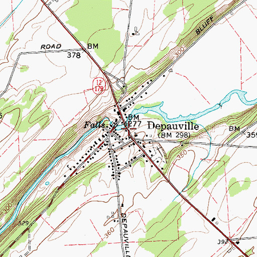 Topographic Map of Depauville Post Office, NY