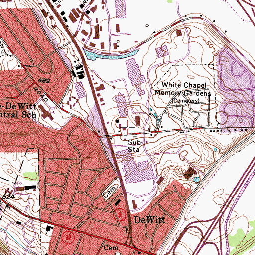 Topographic Map of DeWitt Post Office, NY