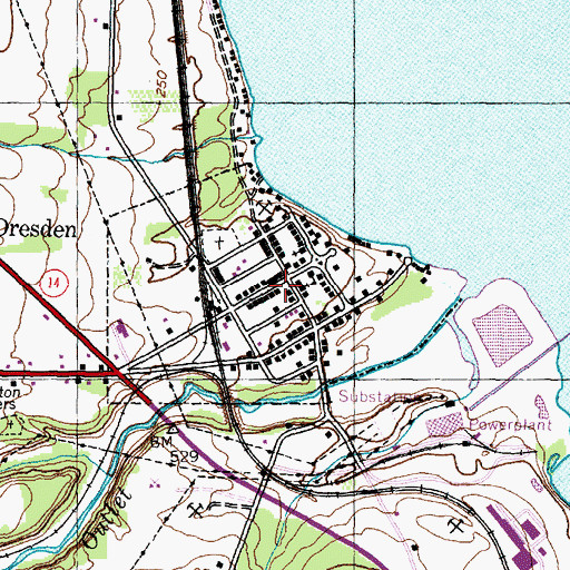 Topographic Map of Dresden Post Office, NY