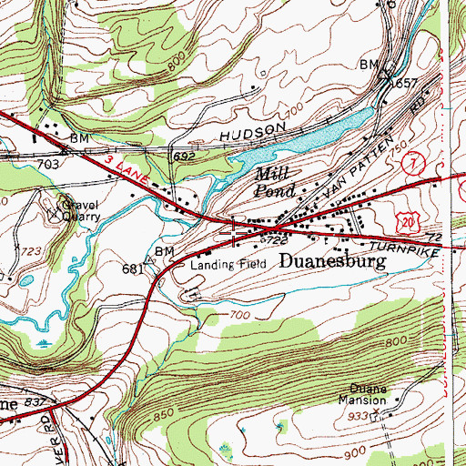 Topographic Map of Duanesburg Post Office, NY