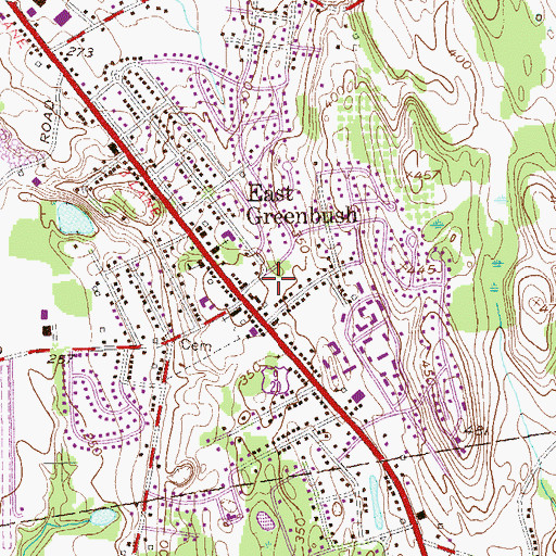 Topographic Map of East Greenbush Post Office, NY