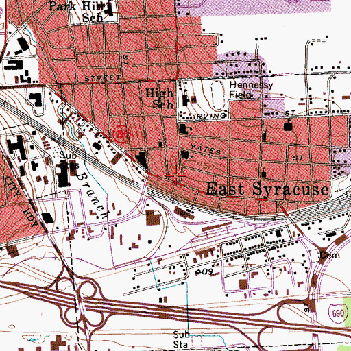 Topographic Map of East Syracuse Post Office, NY