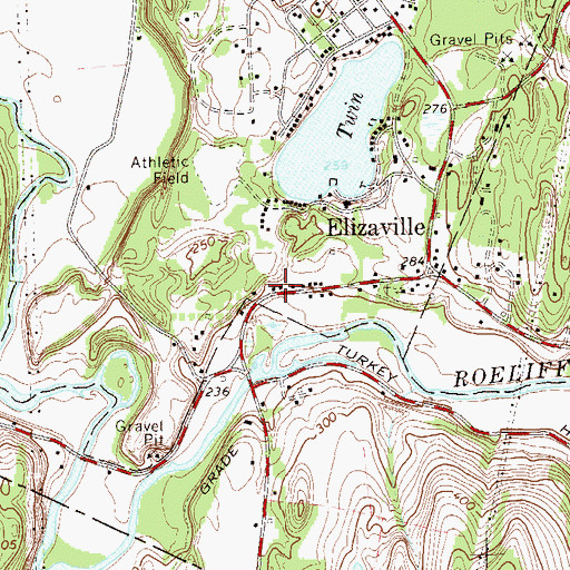 Topographic Map of Elizaville Post Office, NY