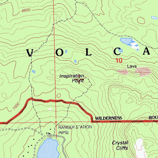 Topographic Map of Inspiration Point, CA