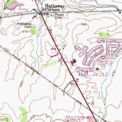 Topographic Map of Farmington Post Office, NY