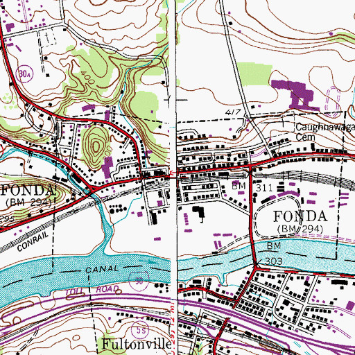 Topographic Map of Fonda Post Office, NY