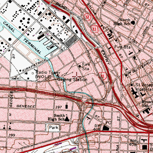 Topographic Map of Franklin Square Post Office, NY