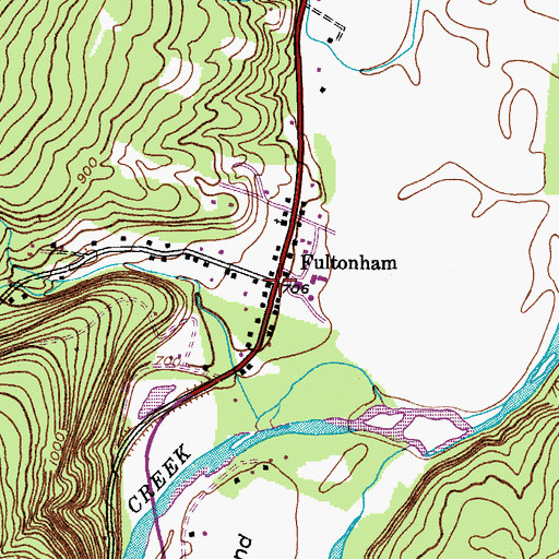 Topographic Map of Fultonham Post Office, NY