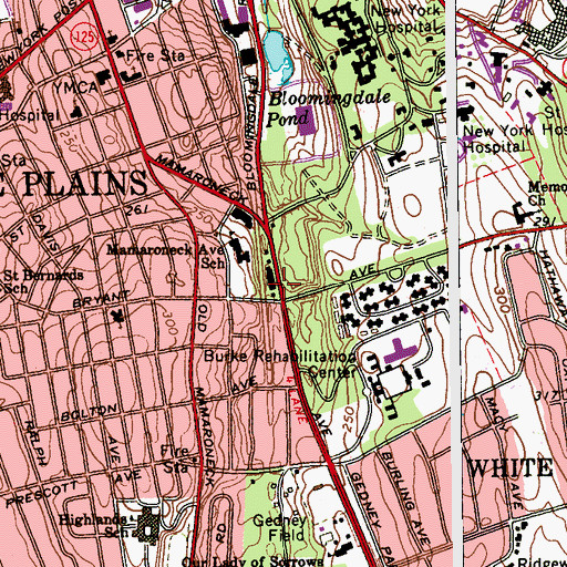 Topographic Map of Gedney Post Office, NY