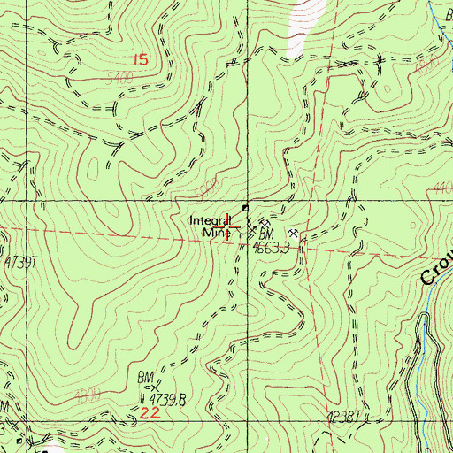 Topographic Map of Integral Mine, CA