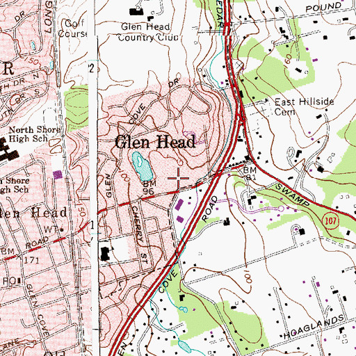 Topographic Map of Glen Head Post Office, NY