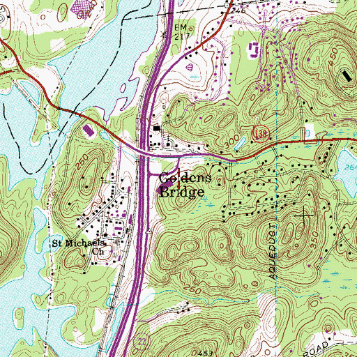 Topographic Map of Goldens Bridge Post Office, NY