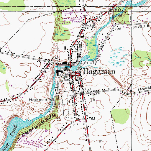 Topographic Map of Hagaman Post Office, NY