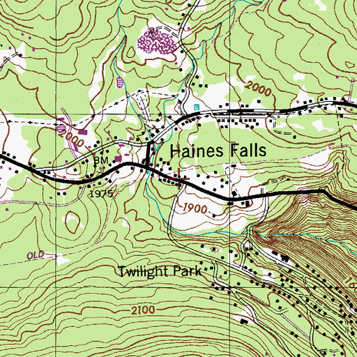 Topographic Map of Haines Falls Post Office, NY