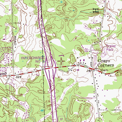 Topographic Map of Halfmoon Post Office, NY