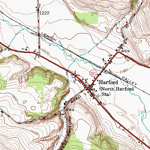 Topographic Map of Harford Post Office, NY