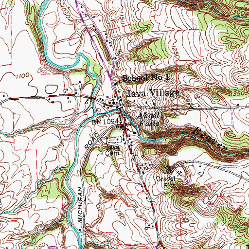 Topographic Map of Java Village Post Office, NY