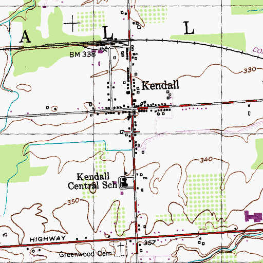 Topographic Map of Kendall Post Office, NY