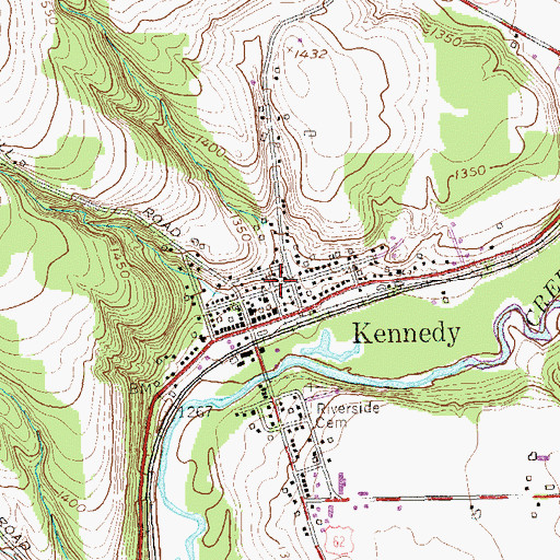 Topographic Map of Kennedy Post Office, NY