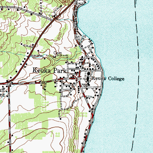 Topographic Map of Keuka Park Post Office, NY